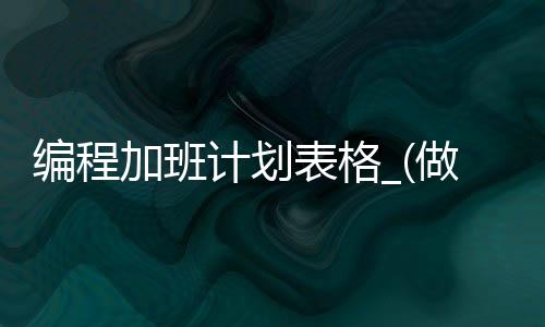 编程加班计划表格_(做编程加班很严重吗)
