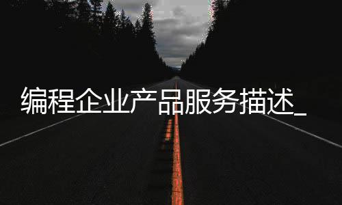 编程企业产品服务描述_(编程企业产品服务描述文案)