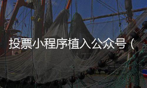 投票小程序植入公众号（小程序投票神器）